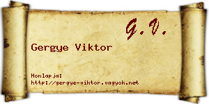 Gergye Viktor névjegykártya